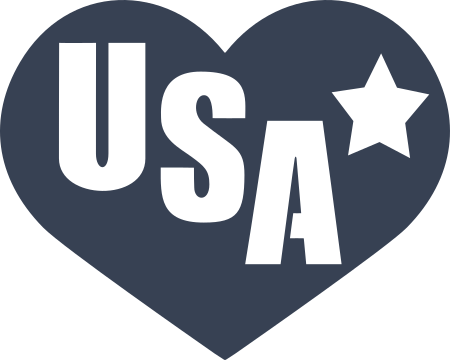 USA Heart Decal