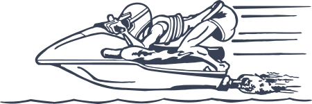 Speeding Jet Skier Sticker