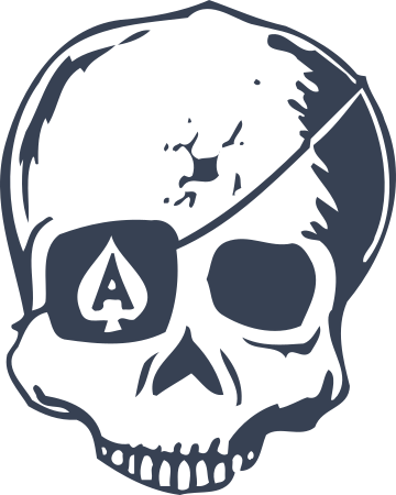 Skull with Eye Patch Sticker