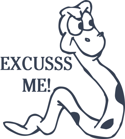 Snake Vinyl Lettering Decal - Excusss Me!