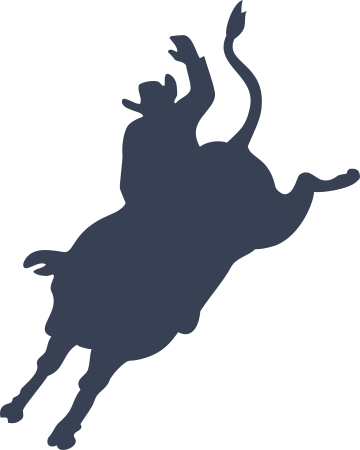 Cowboy Riding a Bull Silhouette Sticker