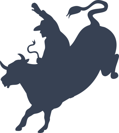 Hardy Cowboy Riding a Bull Sticker