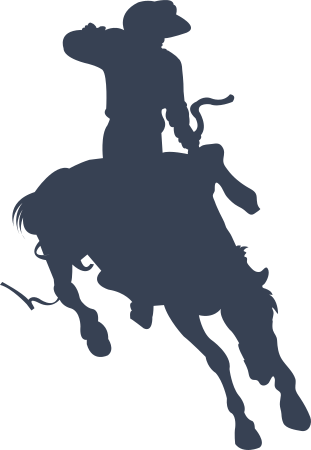 Brave Cowboy Riding a Horse Sticker
