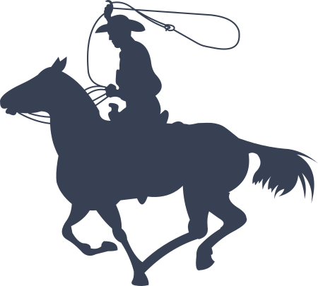 Cowboy Riding a Horse Running With Lasso Sticker