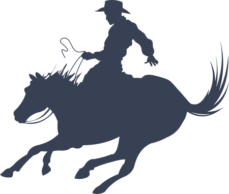 Cowboy Riding a Rodeo Horse Sticker