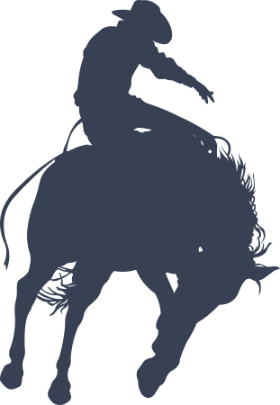 Intense Cowboy Riding a Horse Sticker