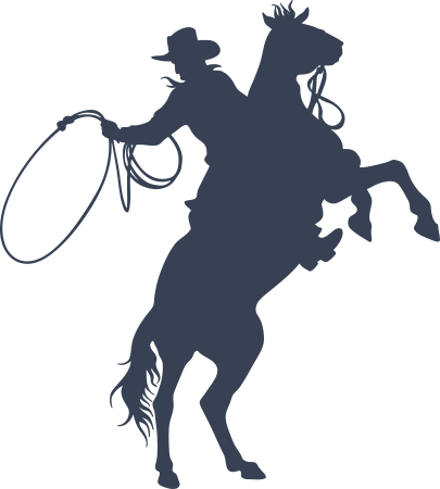Cowboy Riding a Horse With A Lasso Sticker