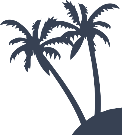 Palm Trees Off the Side Of an Island Sticker