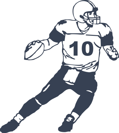 Football Player Sticker With Any Number On The Jersey