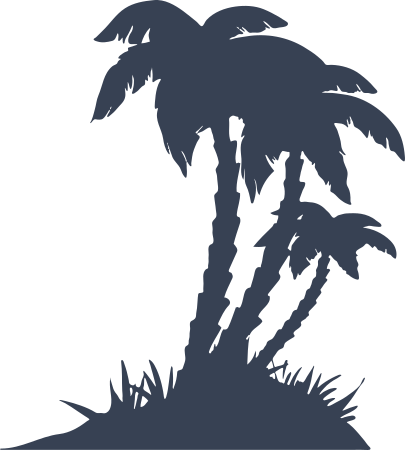 Three Palm Trees On an Island Sticker