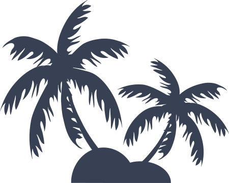 Huge Palm Trees on Island Sticker