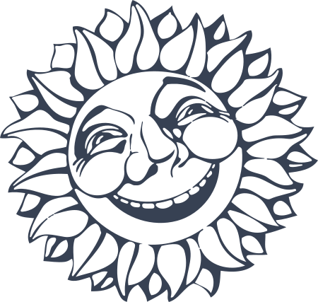 Smiling Sun With Face Sticker