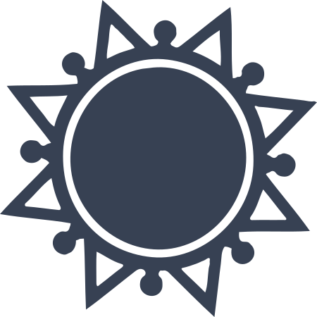 Sun With Dots And Triangles Sticker