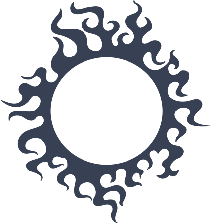 Flaming Sun Sticker