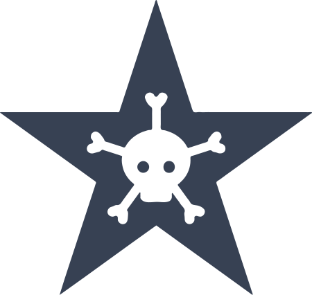 Star With Skull and Five Bones Sticker