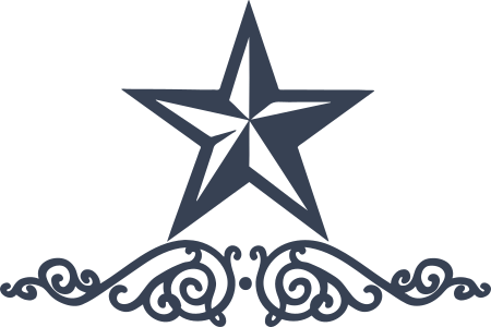 Nautical Star On Swirls Sticker