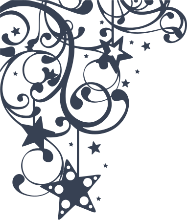 Swirl's and Stars Decorative Border Sticker