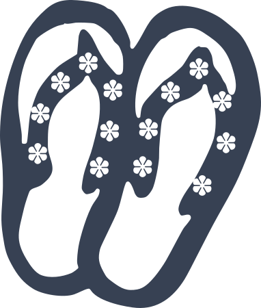 Flip Flops Thongs Sandals with Flowers Sticker