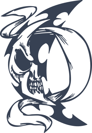 Skull Moon Sticker