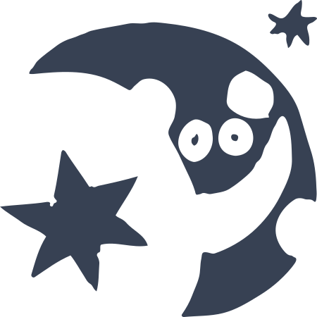 Happy Moon With Stars Sticker