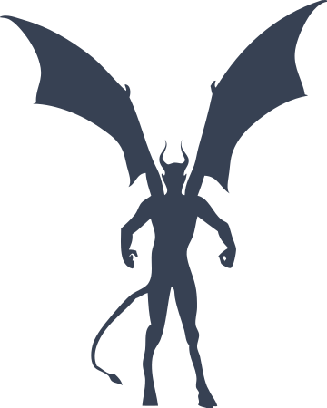 Angry Devil With Large Wings Sticker