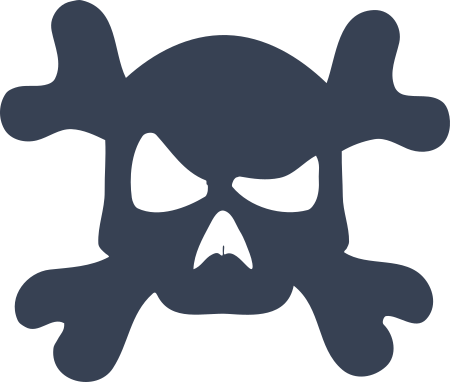 Confused Skull and Cross Bones Sticker