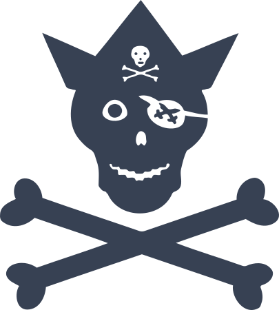 Happy Pirate Skull And Cross Bones Sticker