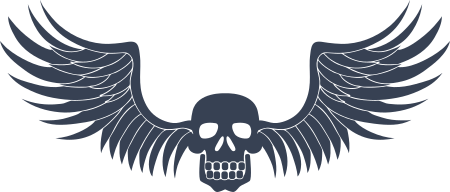 Scary Skull With Detailed Wings Sticker