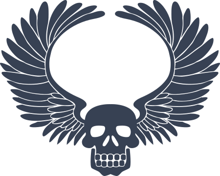 Skull With Huge Wings Sticker