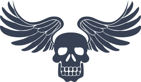 Skull With Detailed Wings Sticker