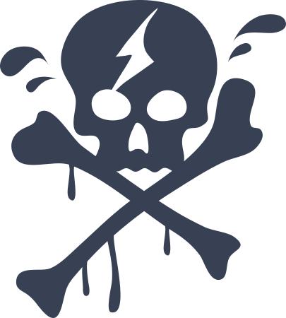 Skull and Cross Bones Dripping Blood Sticker