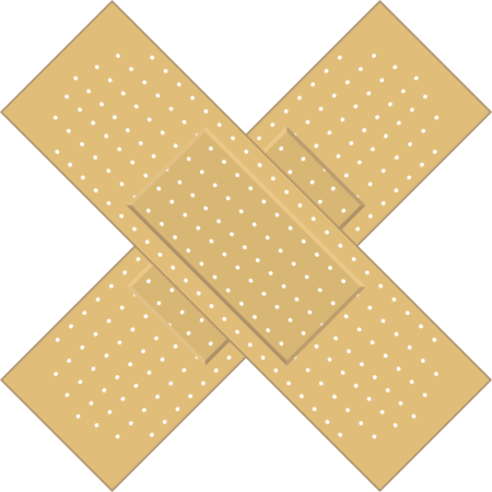 Rectangular Crossed Band Aid Bandage Sticker