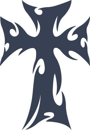 Tribal Flaming Cross Sticker