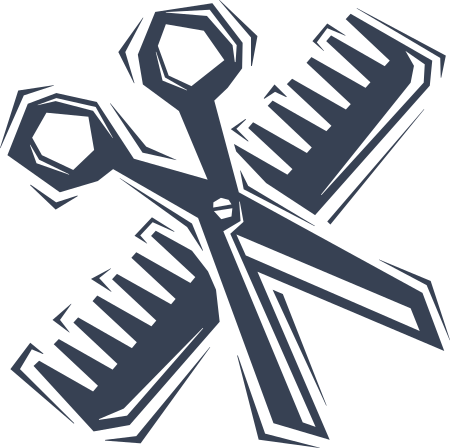 Barber Hair Stylist Scissors and Comb Decal