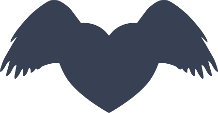 Heart With Wings Silhouette Sticker