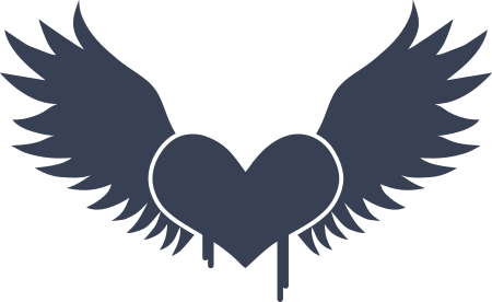Dripping Heart With Wings Sticker