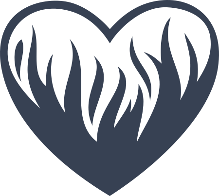 Heart Burning Sticker