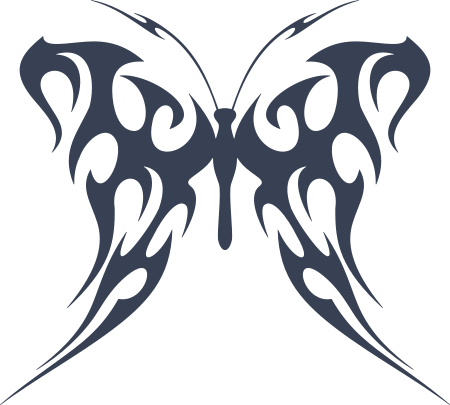 Flaming Tribal Butterfly Sticker