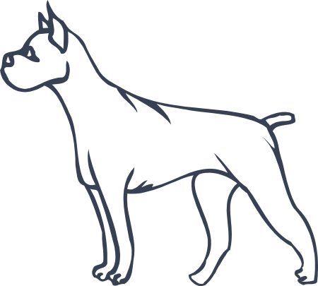 Boxer Dog Outline Sticker