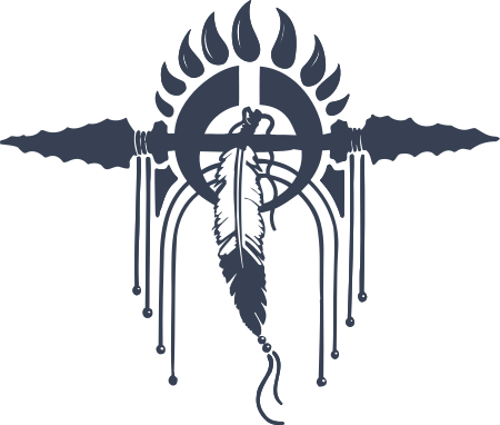 Bear Paw Print, Spear and Feather Sticker