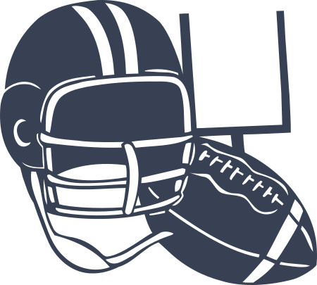 Football Helmet and Ball With Post Sticker