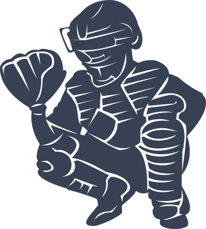 Detailed Baseball Catcher Sticker