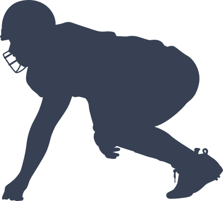 Football Player About to Run Sticker
