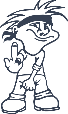 Boy Flipping The middle finger Sticker