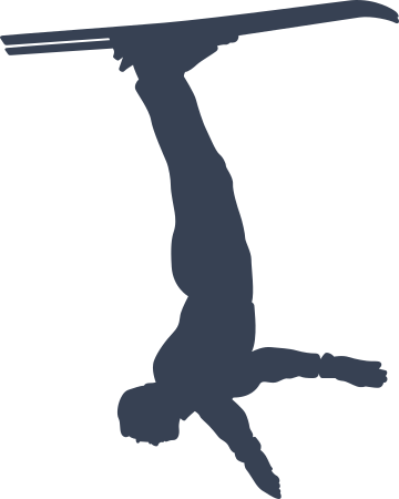 Skier Upside Down Sticker