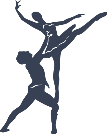 Male and Female Ballet Dancers Dancing Sticker
