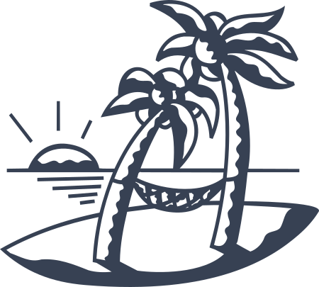 Island and Palm Trees Sticker