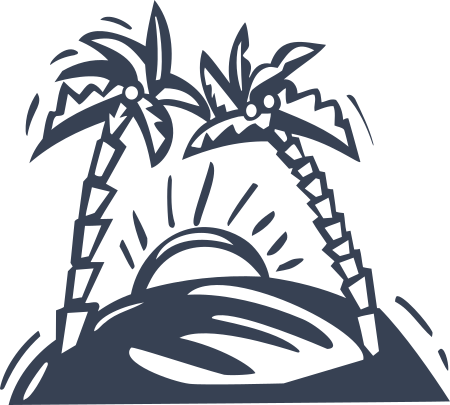 Island and Palm Trees Decal