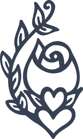 Rose and Hearts Design Decal