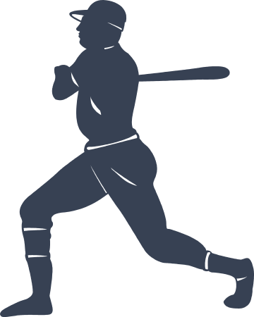 Baseball Player Swinging Bat Sticker